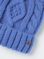 FatFace Blue Billie Cable Bobble Hat - Image 4 of 4