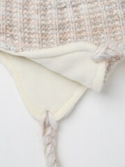 FatFace Ivory Textured Trapper Bobble Hat - Image 2 of 2