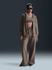 Nike Brown Phoenix Fleece High Waisted Wide Leg Joggers - Image 1 of 1