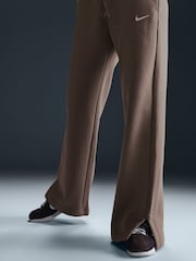 Nike Brown Phoenix Fleece High Waisted Wide Leg Joggers - Image 3 of 5