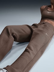 Nike Brown Phoenix Fleece High Waisted Wide Leg Joggers - Image 5 of 5