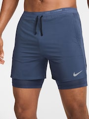 Nike Thunder Blue Dri-Fit Stride 5 Inch 2-in-1 Running Shorts - Image 1 of 5