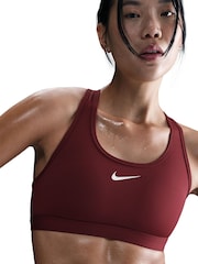 Nike Dark Team Red Medium Swoosh Support Padded Sports Bra - Image 6 of 10