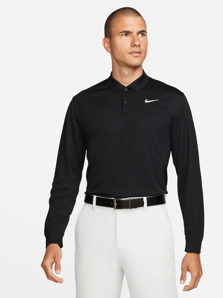Nike Black Dri-FIT Victory Long-Sleeve Golf Polo Shirt - Image 1 of 7