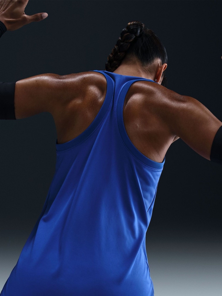 Hyper Royal Blue - Nike Dri-FIT tanktop met racerback - Image 3 of 5