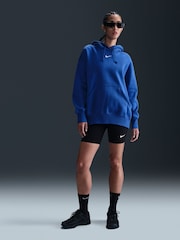 Nike Royal Blue Oversized Sportswear Phoenix Fleece Mini Swoosh Pullover Hoodie - Image 1 of 5