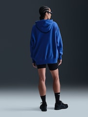Nike Royal Blue Oversized Sportswear Phoenix Fleece Mini Swoosh Pullover Hoodie - Image 2 of 5