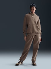 Nike Mink Brown Oversized Sportswear Phoenix Fleece Mini Swoosh Pullover Hoodie - Image 1 of 6