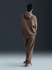 Nike Mink Brown Oversized Sportswear Phoenix Fleece Mini Swoosh Pullover Hoodie - Image 2 of 6
