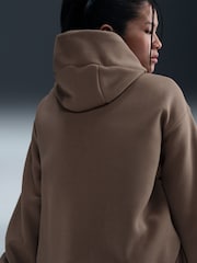 Nike Mink Brown Oversized Sportswear Phoenix Fleece Mini Swoosh Pullover Hoodie - Image 5 of 6