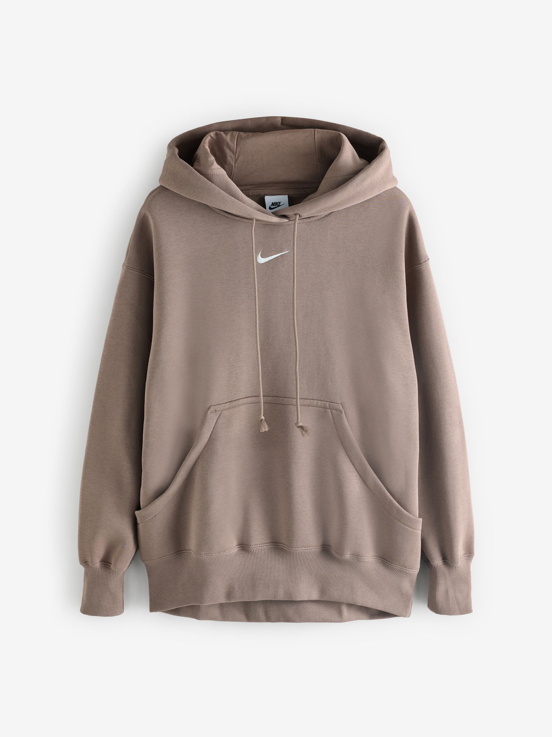 【NIKE】Small Logo Brushed Sweatshirt Long Sleeve Brown Nike Solo Swoosh Men's Long Sleeve Top Baroque Brown/ White