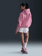 Nike Pink Oversized Sportswear Phoenix Fleece Mini Swoosh Pullover Hoodie - Image 3 of 6