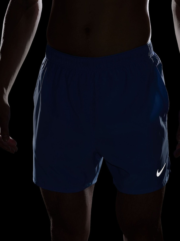 Nike University Blue Dri-FIT Challenger 5 inch Brief Lined Running Shorts - Image 5 of 5