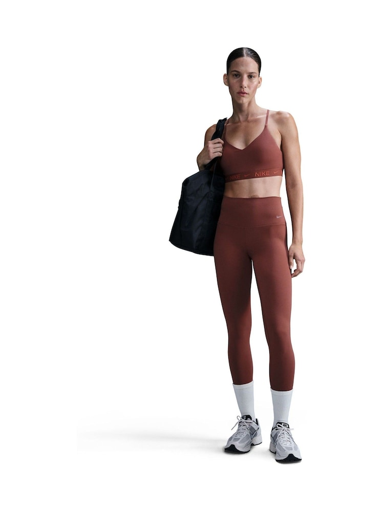 Nike Burgundy Red Zenvy Gentle Support High Waisted 7/8 Leggings - Image 1 of 6