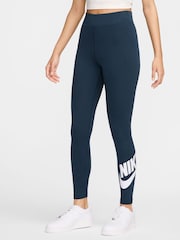 Nike Armory Navy Sportswear Classics High-Waisted Graphic Leggings - Image 2 of 4