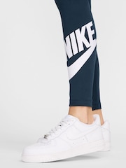 Nike Armory Navy Sportswear Classics High-Waisted Graphic Leggings - Image 3 of 4