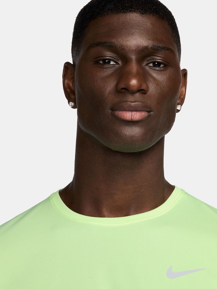 Nike Lime Green Dri-FIT Miler Running T-Shirt - Image 3 of 3