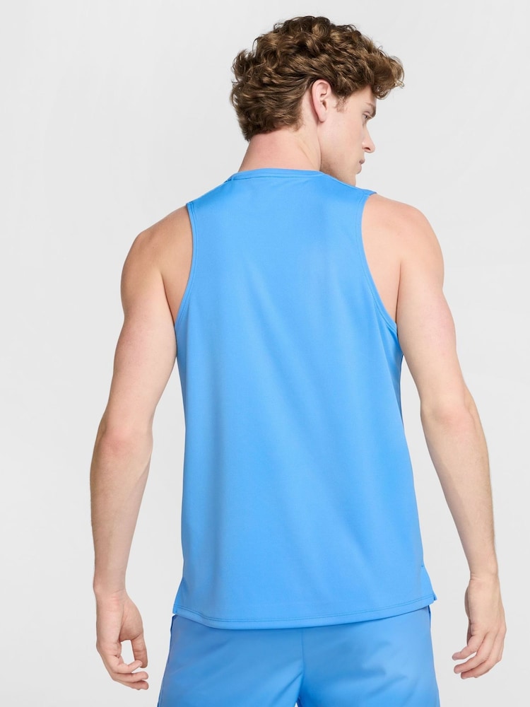 Nike University Blue Dri-FIT Miler Running Vest Top - Image 2 of 6