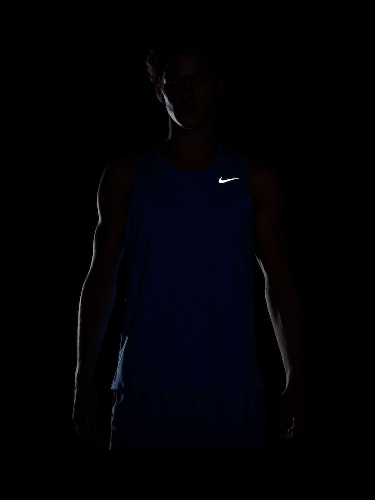 Nike University Blue Dri-FIT Miler Running Vest Top - Image 6 of 6