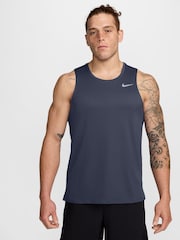 Nike Thunder Blue Dri-FIT Miler Running Vest Top - Image 2 of 4