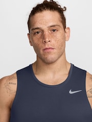 Nike Thunder Blue Dri-FIT Miler Running Vest Top - Image 3 of 4