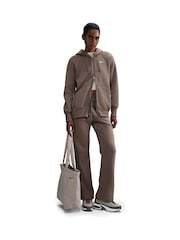 Nike Taupe Oversized Mini Phoenix Fleece Swoosh Full Zip Hoodie - Image 1 of 5