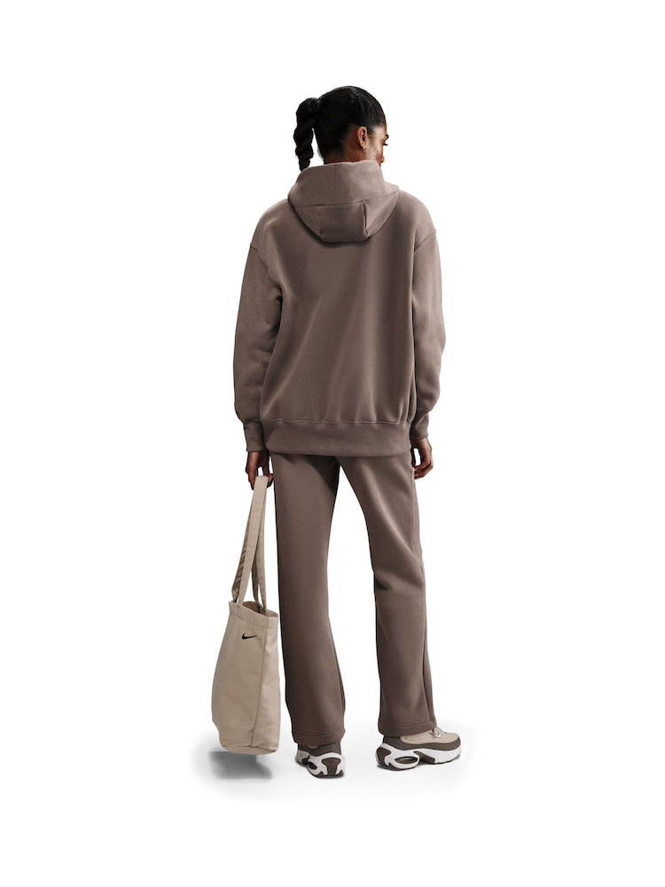 Nike Taupe Oversized Mini Phoenix Fleece Swoosh Full Zip Hoodie - Image 2 of 5