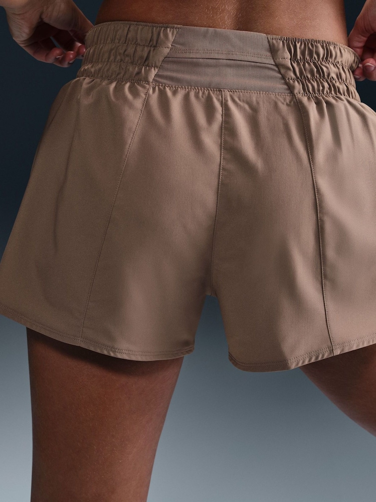 Nike Mink Brown One Dri-FIT Mid Rise 3" Brief Lined Shorts - Image 4 of 7