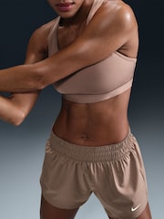 Nike Mink Brown One Dri-FIT Mid Rise 3" Brief Lined Shorts - Image 5 of 7