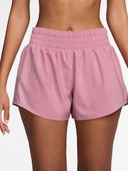 Nike Elemental Pink One Dri-FIT Mid Rise 3" Brief Lined Shorts - Image 1 of 6