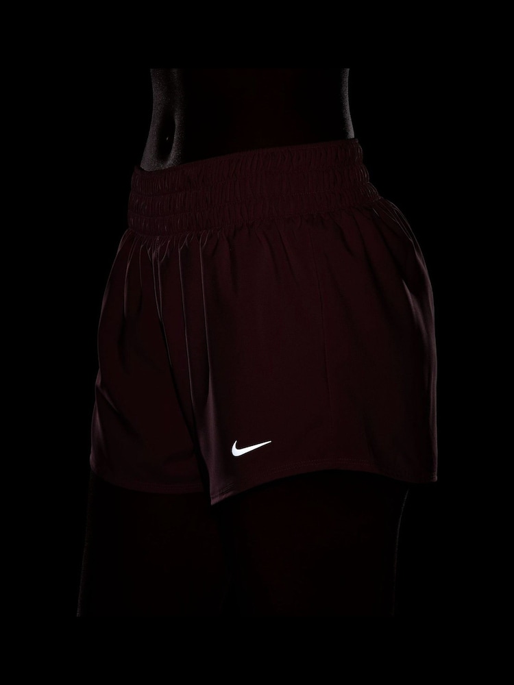 Nike Elemental Pink One Dri-FIT Mid Rise 3" Brief Lined Shorts - Image 5 of 6