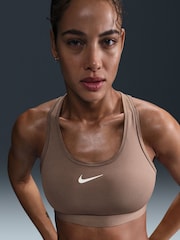 Nike Brown Medium Swoosh Support Padded Sports Bra - Image 4 of 4