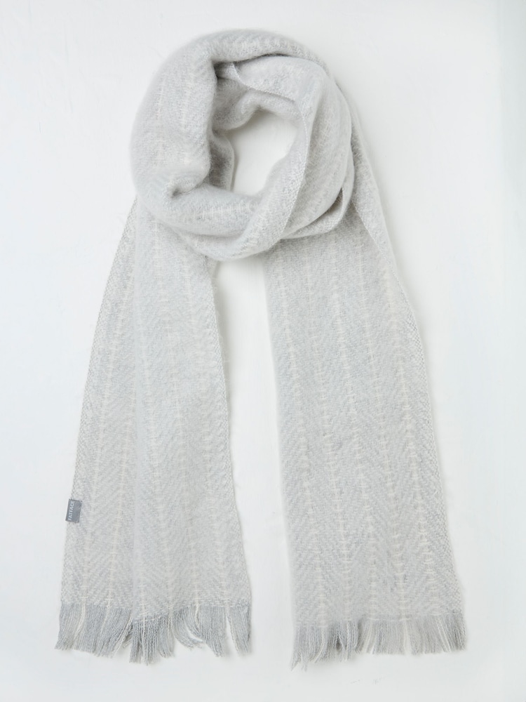 FatFace Grey Stitch Detail Scarf - Image 1 of 2