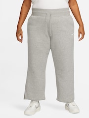Nike Dark Grey Heather Curve Sportswear Phoenix Fleece High-Waisted Wide-Leg Sweatpants - Image 1 of 6
