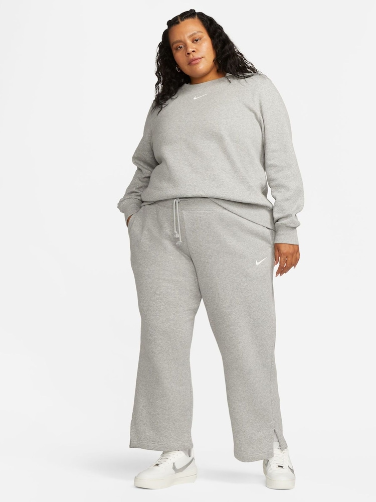 Nike Dark Grey Heather Curve Sportswear Phoenix Fleece High-Waisted Wide-Leg Sweatpants - Image 6 of 6