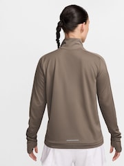Nike Brown Dri-FIT Pacer Half Zip Running Top - Image 2 of 5