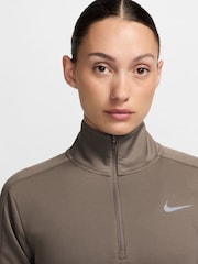 Nike Brown Dri-FIT Pacer Half Zip Running Top - Image 3 of 5