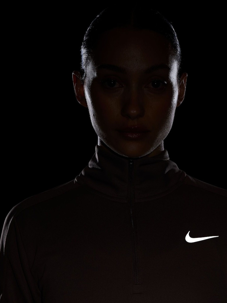 Nike Brown Dri-FIT Pacer Half Zip Running Top - Image 5 of 5
