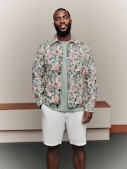 Multicolour Floral Pattern Tapestry Shacket Overshirt - Image 1 of 7