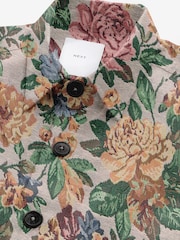 Multicolour Floral Pattern Tapestry Shacket Overshirt - Image 6 of 7