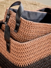 Set of 2 Natural Bronx Storage Baskets - Image 2 of 5
