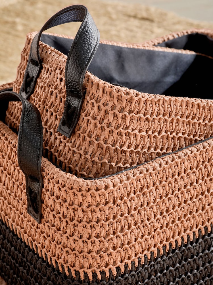 Set of 2 Natural Bronx Storage Baskets - Image 2 of 5