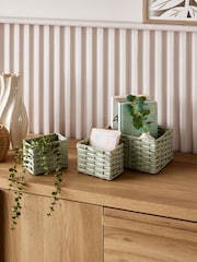 Set of 3 Green Mini Baskets - Image 1 of 4