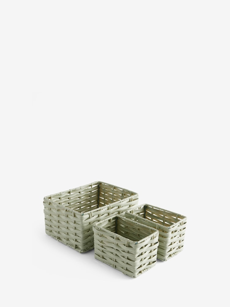 Set of 3 Green Mini Baskets - Image 4 of 4