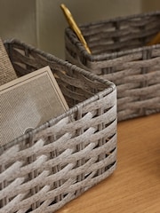 Set of 3 Grey Mini Grey Storage Baskets - Image 2 of 6