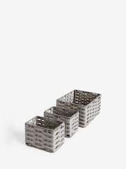 Set of 3 Grey Mini Grey Storage Baskets - Image 5 of 6