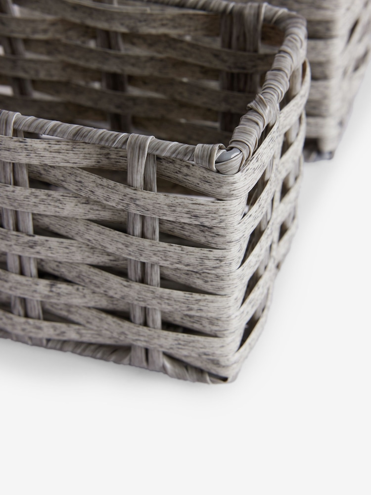 Set of 3 Grey Mini Grey Storage Baskets - Image 6 of 6