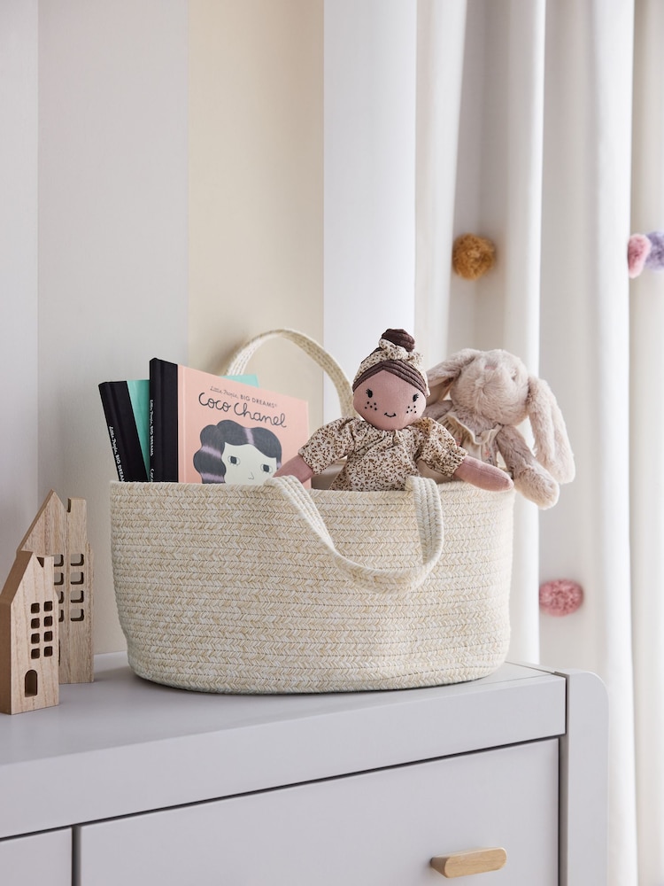 Cream Nursery Storage Rope Caddy - Image 1 of 5