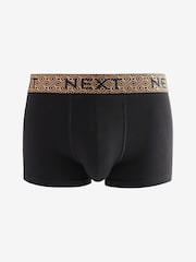Black Metallic Chain Pattern Waistband 4 pack Hipster Boxers - Image 4 of 8