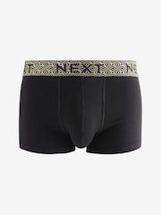 Black Metallic Chain Pattern Waistband 4 pack Hipster Boxers - Image 5 of 8
